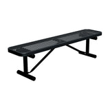 6 ft expanded metal portable mount players bench 15" wide with purple seat and black powder-coated legs