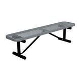 6 ft expanded metal portable mount players bench 15" wide with granite seat and black powder-coated legs