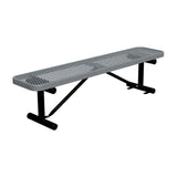 6 ft expanded metal players bench 15" wide with granite seat and black powder-coated legs