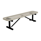 6 ft expanded metal players bench 15" wide with sandstone seat and black powder-coated legs