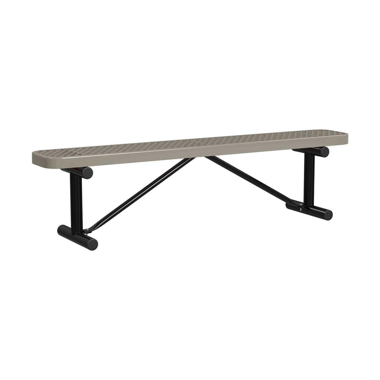 Expanded Metal Bench Without Back - Portable Mount