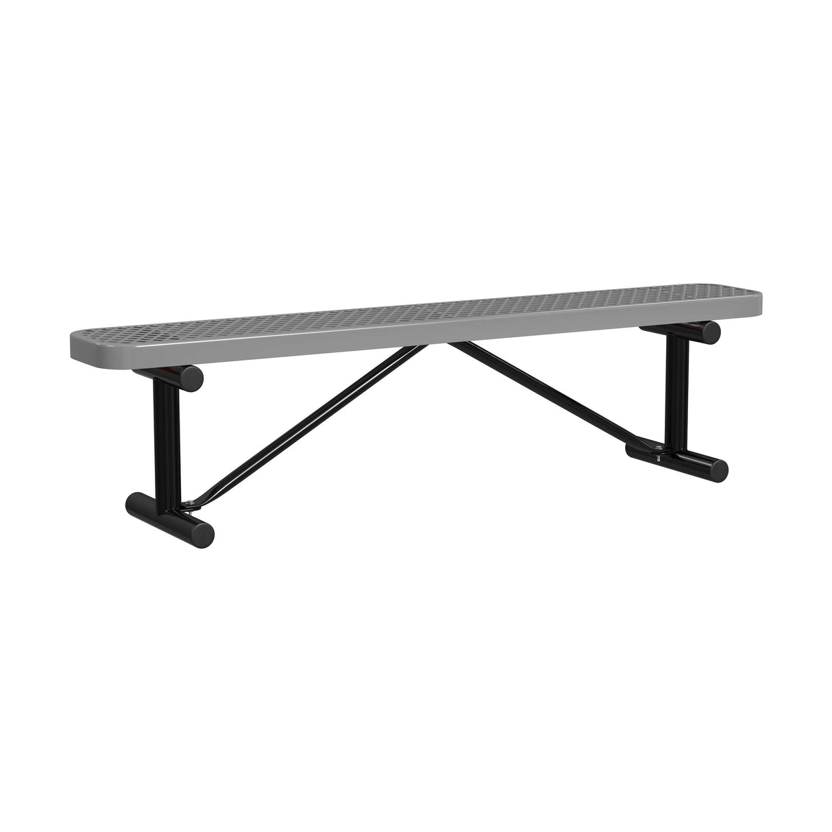Expanded Metal Bench Without Back - Portable Mount
