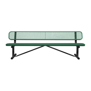 Standard Expanded Metal Bench With Back - portable mount