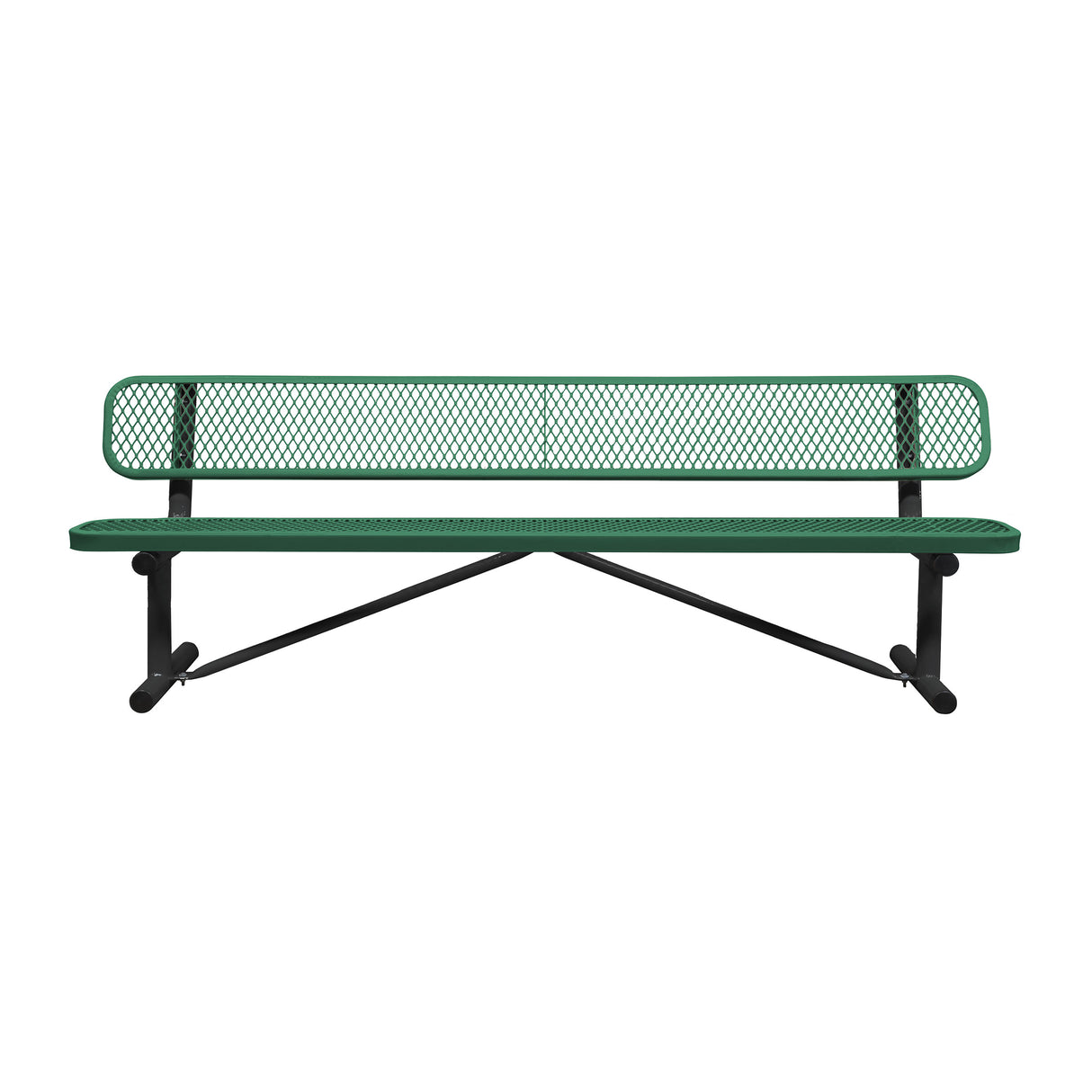 Standard Expanded Metal Bench With Back