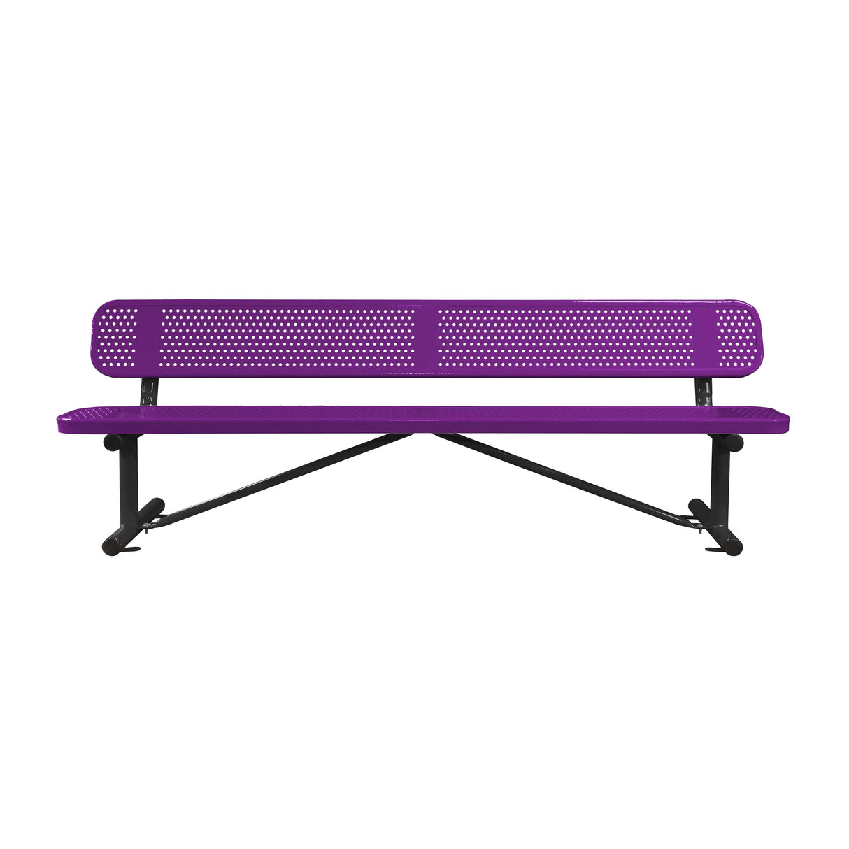 Perforated Stadium Bench With Back - surface mount