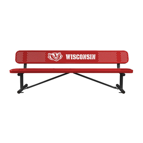 Personalized Perforated Stadium Bench With Back - surface mount