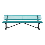 Expanded Metal Stadium Bench With Back - surface mount