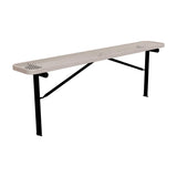 8 ft expanded metal in-ground mount players bench 15" wide with sandstone seat and black powder-coated legs