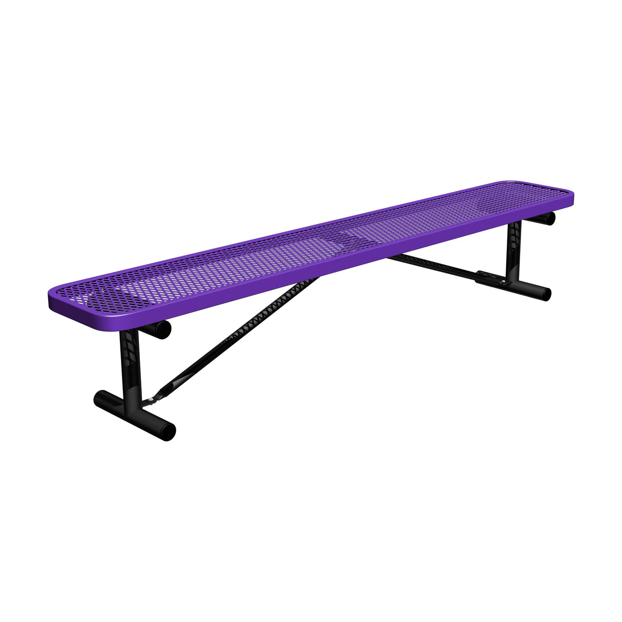 8 ft. players bench in purple thermoplastic seat with portable legs