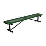 8 ft. players bench in black green thermoplastic seat with surface mount tabs
