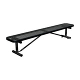 8 ft. players bench in black thermoplastic seat with surface mount tabs