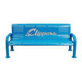 Personalized Multicolor Perforated U-Leg Stadium Bench With Back - surface mount