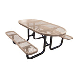 Oval Expanded Metal Picnic Table