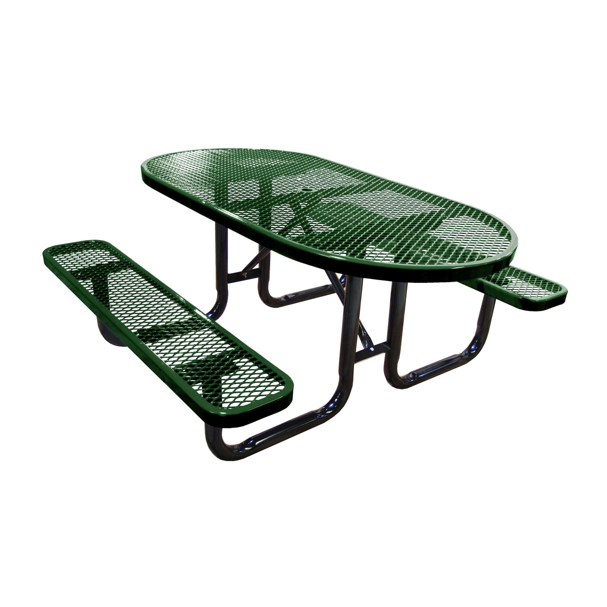Oval Expanded Metal Picnic Table