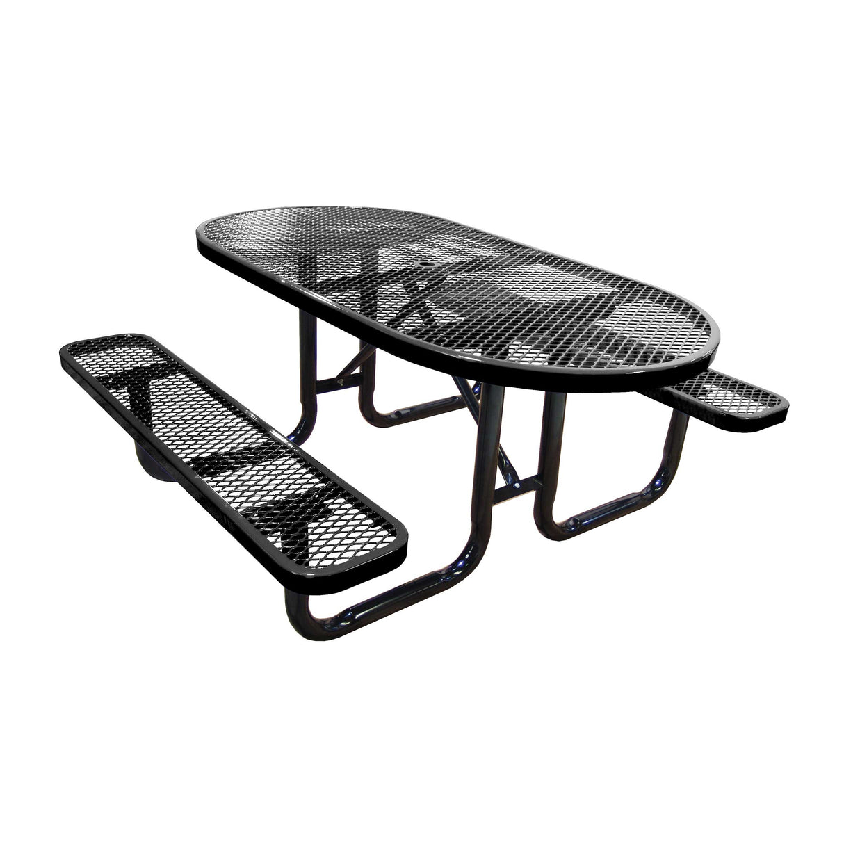 Oval Expanded Metal Picnic Table