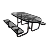 Oval Expanded Metal Picnic Table