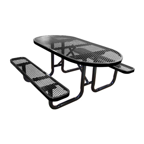 Oval Expanded Metal Picnic Table