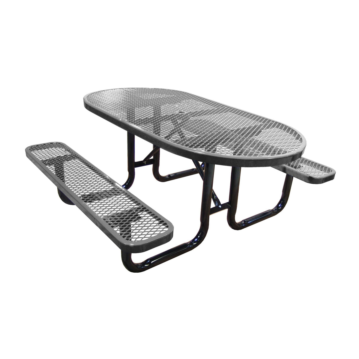 Oval Expanded Metal Picnic Table