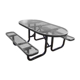 Oval Expanded Metal Picnic Table