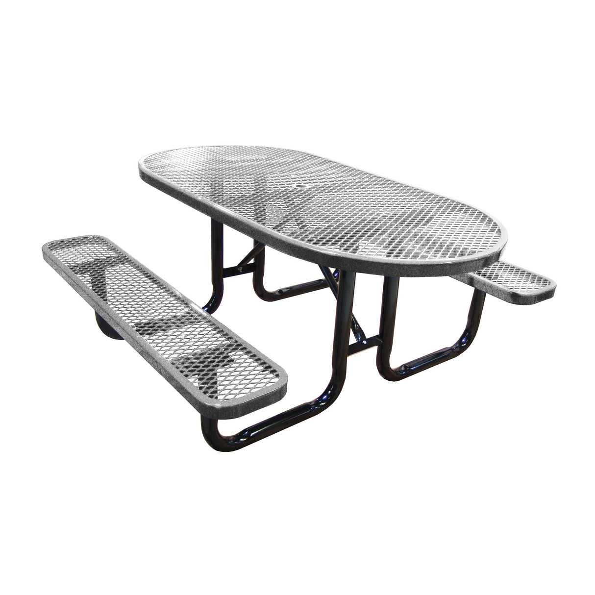 Oval Expanded Metal Picnic Table