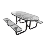 Oval Expanded Metal Picnic Table