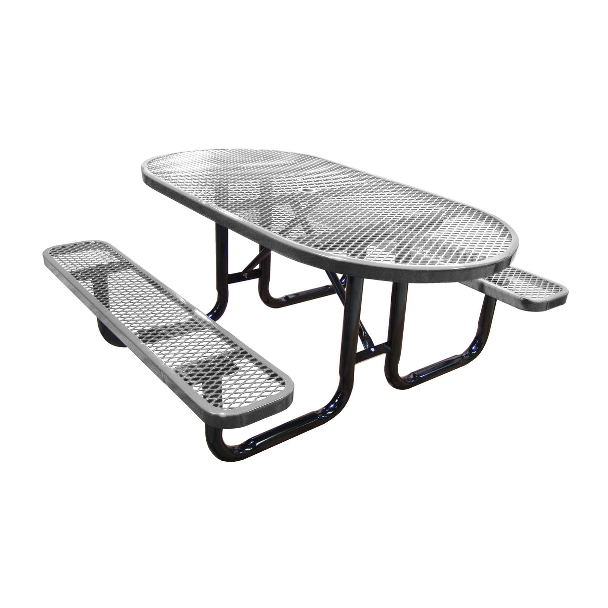 Oval Expanded Metal Picnic Table