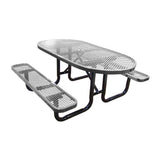 Oval Expanded Metal Picnic Table