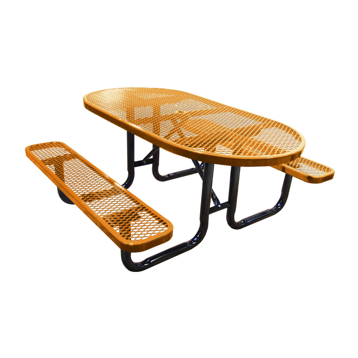 Oval Expanded Metal Picnic Table