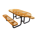 Oval Expanded Metal Picnic Table