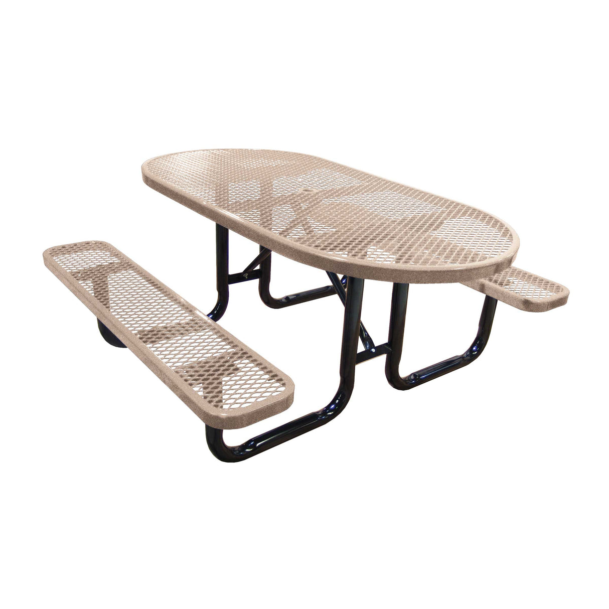 Oval Expanded Metal Picnic Table