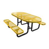 Oval Expanded Metal Picnic Table