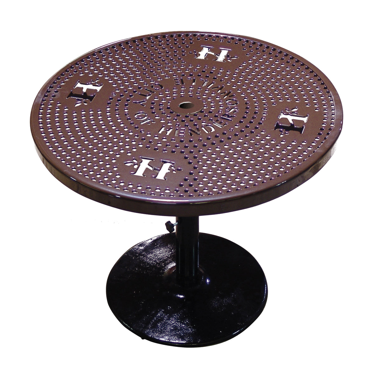 Personalized 36˝ Perforated Pedestal Table