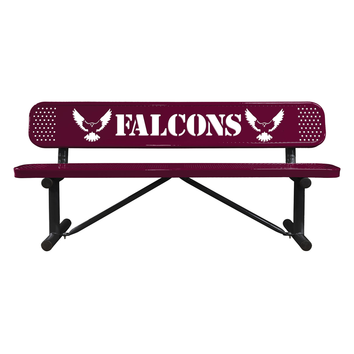 Personalized Standard Perforated Bench With Back