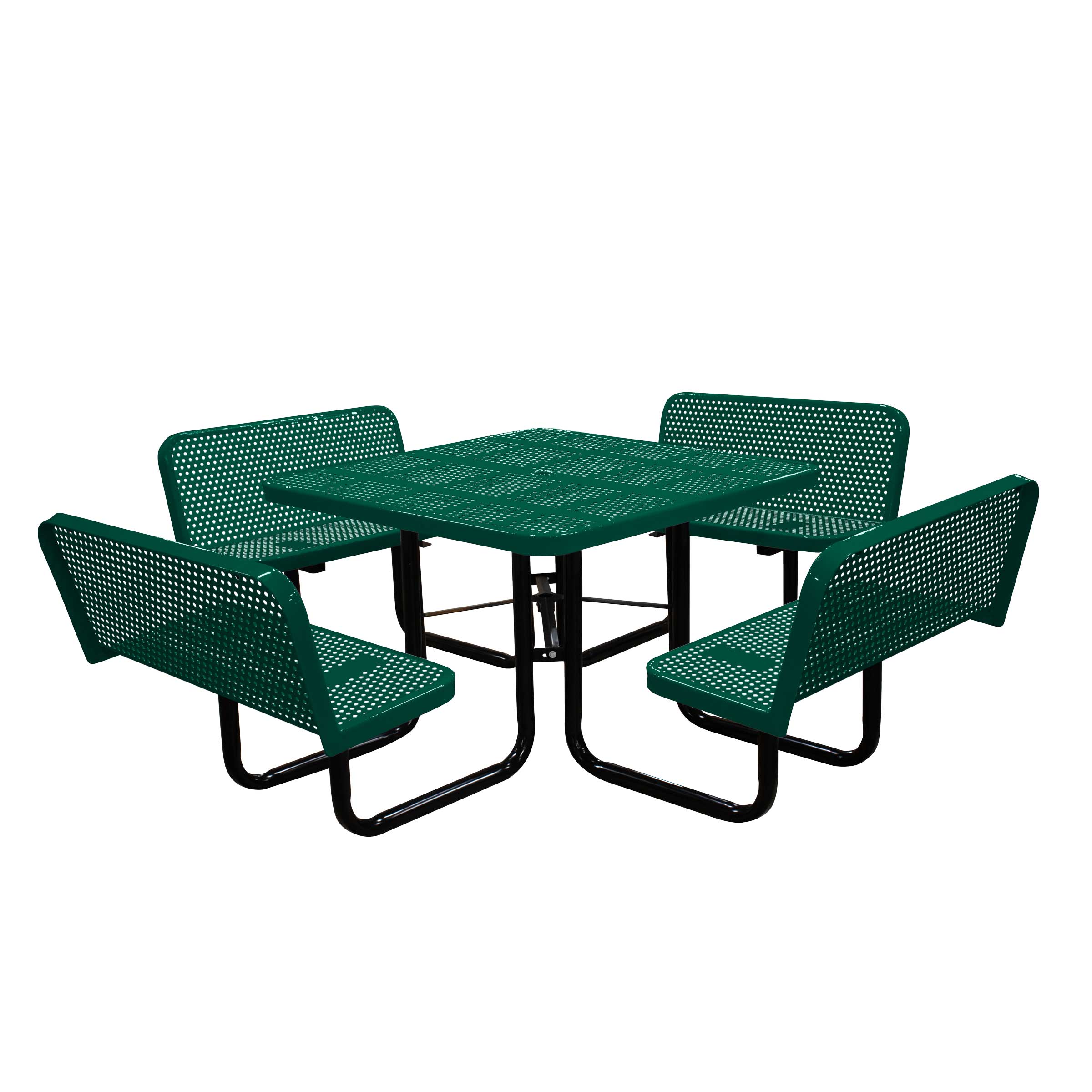 クッション　EDC NOCARE ESPY square cixeur 46˝ Square Perforated Table with Bench Seats – LeisureCraft®