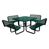 S46WCP 46" Square expanded table with 4 bench seats - black green