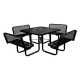 S46WCP 46" Square expanded table with 4 bench seats - black