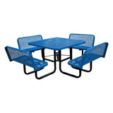 S46WCP 46" Square expanded table with 4 bench seats - blue