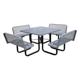 S46WCP 46" Square expanded table with 4 bench seats - gray