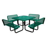 S46WCP 46" Square expanded table with 4 bench seats - green