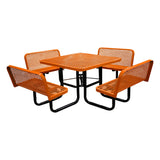 S46WCP 46" Square expanded table with 4 bench seats - orange