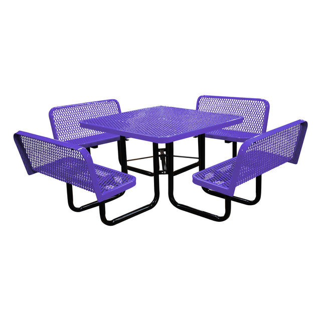 S46WCP 46" Square expanded table with 4 bench seats - purple