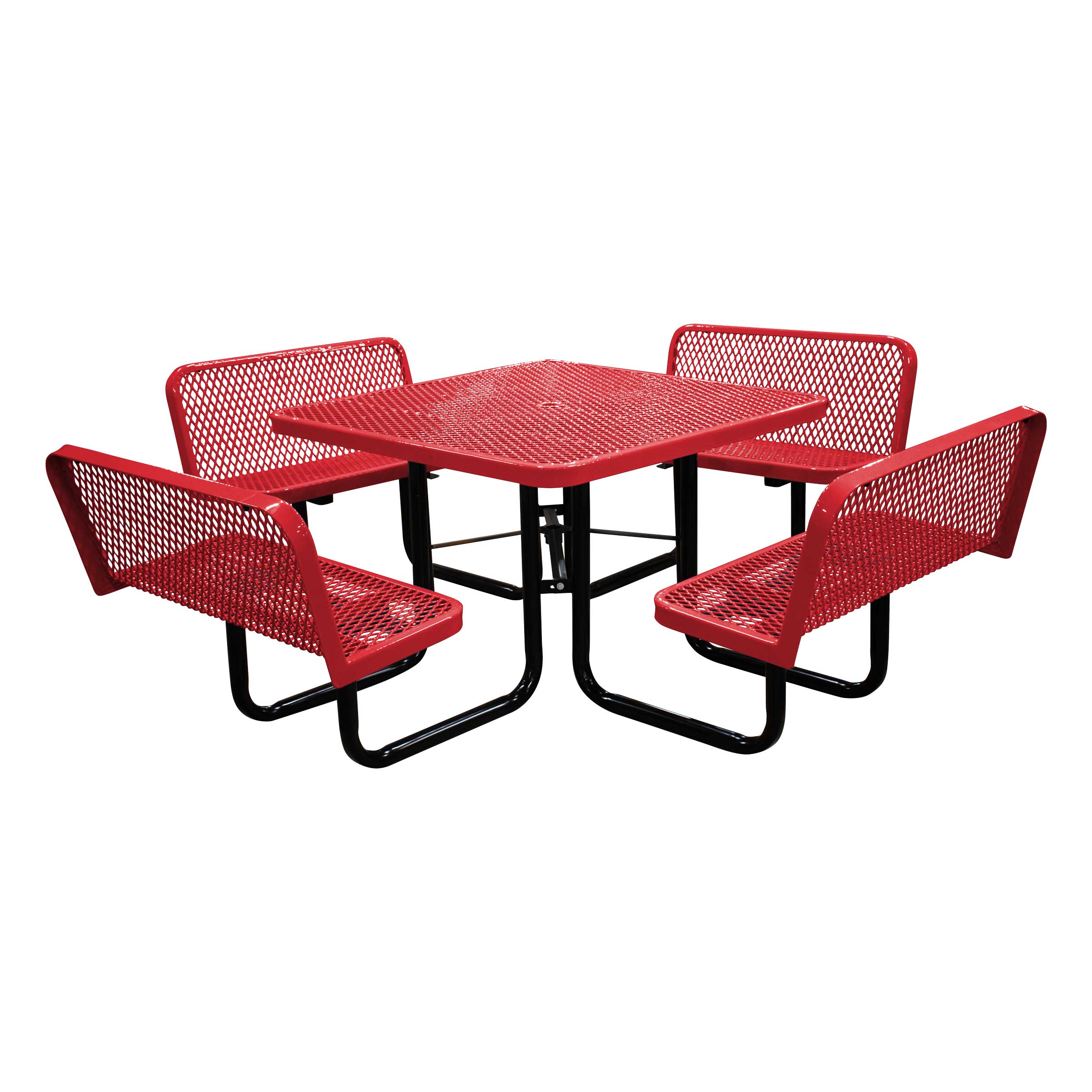 46˝ Square Expanded Table with Bench Seats – LeisureCraft®