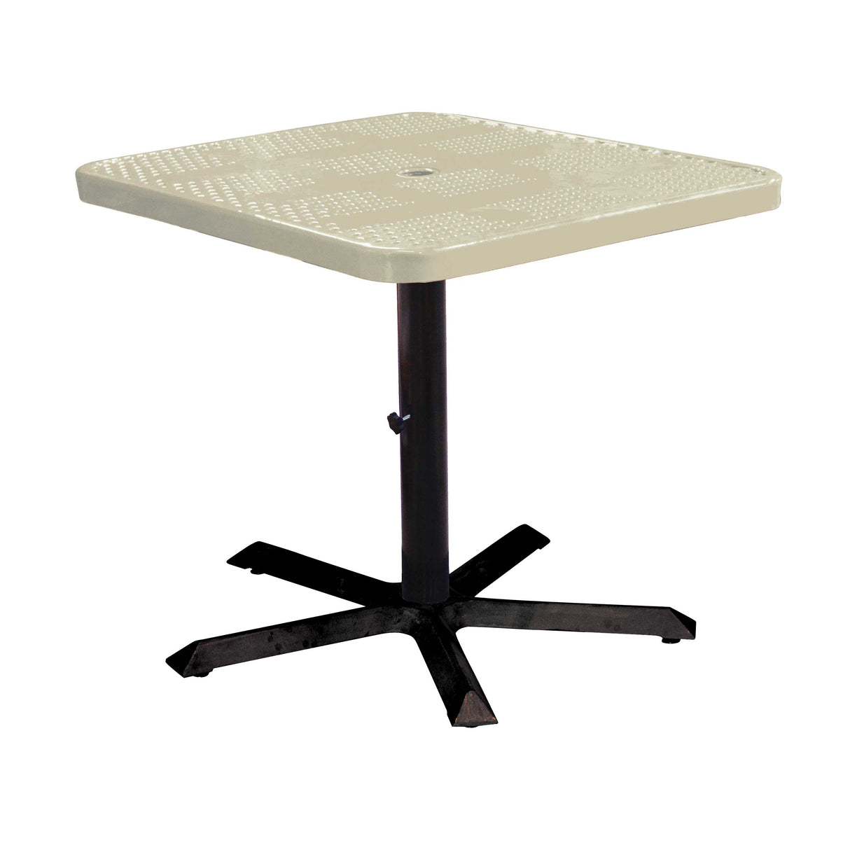 SQ36TAB30 36 inch square perforated pedestal table 30 inches high - beige