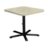 SQ36TAB30 36 inch square perforated pedestal table 30 inches high - beige