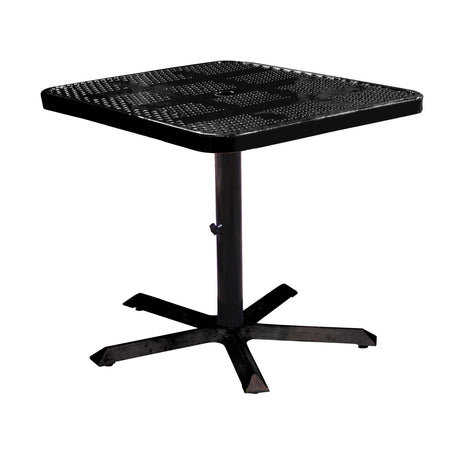 SQ36TAB30 36 inch square perforated pedestal table 30 inches high - black