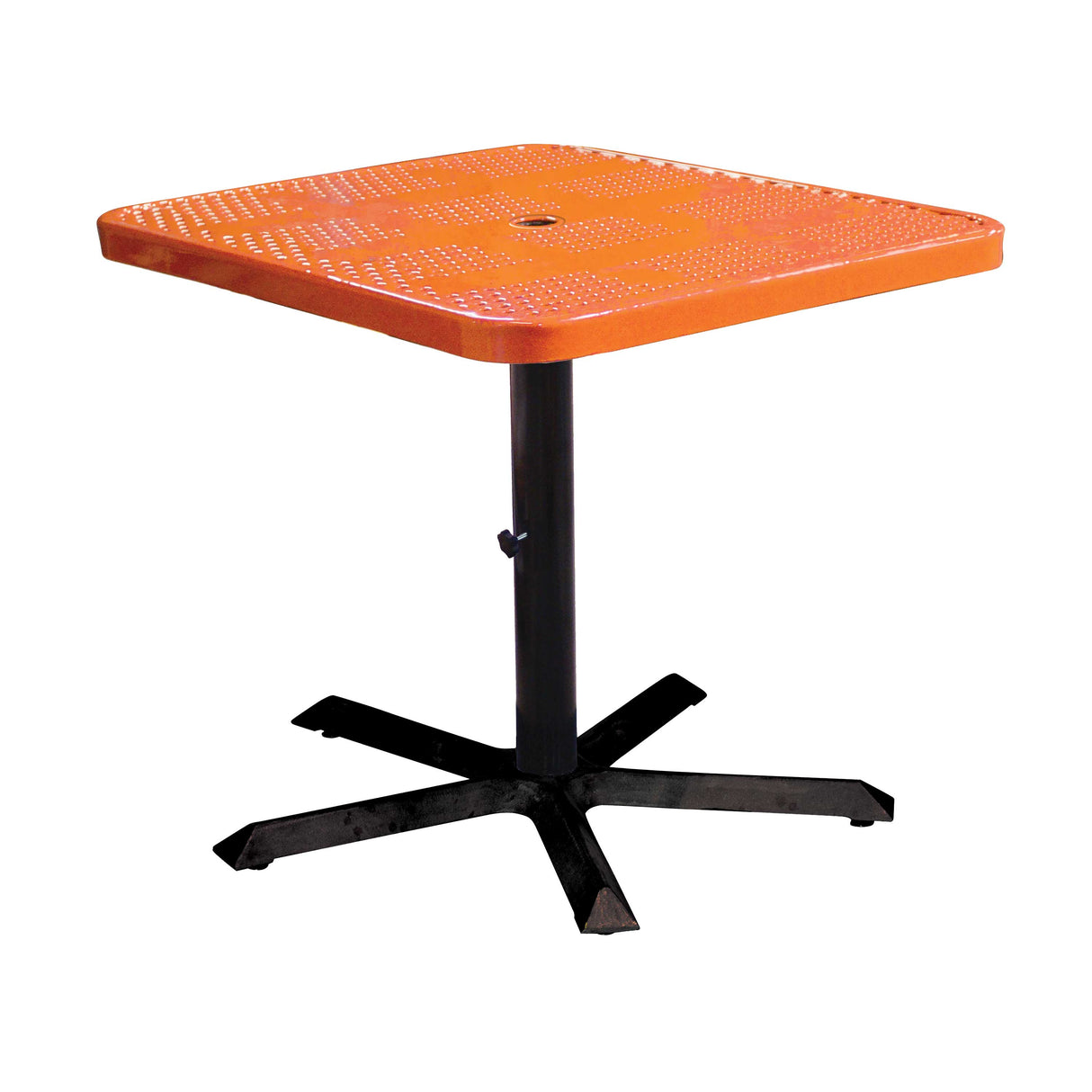 SQ36TAB30 36 inch square perforated pedestal table 30 inches high - orange