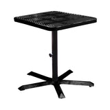 SQ36TAB40 36 inch square perforated pedestal table 40 inches high - black