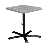 SQ36TAB40 36 inch square perforated pedestal table 40 inches high - gray