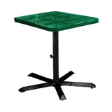 SQ36TAB40 36 inch square perforated pedestal table 40 inches high - green