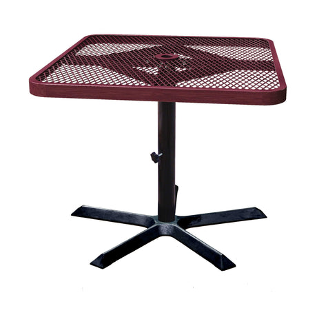 SQ36TABX30 36 inch square expanded pedestal table 30 inches high - burgundy